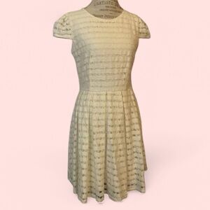 🌼 ALYA Yellow Lace Skater Dress | Size L | EUC 🌼